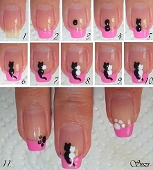 DIY Cats in Love Nail Design