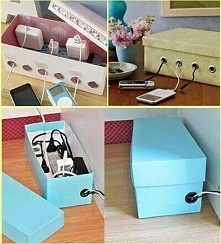 DIY- Shoe Box Charging Box Organizer. Love it!
