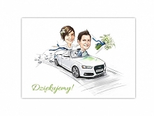 zaproszenie ślubne z karyka...