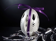 Wielkanocna ażurowa pisanka/ pisanki - naturalna gęsia wydmuszka (jajo) jako oryginalna ozdoba. Misterna koronka, ornament. Idealny prezent na Wielkanoc, Święta lub inne okazje....