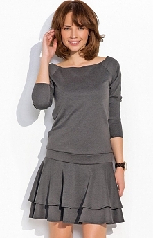 Numinou NU23 sukienka grafitowa Rewelacyjna sukienka, wykonana z miękkiej i przyjemnej tkaniny, góra dopasowana