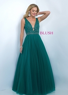Pink By Blush 5502 Sophisticated Deep V-Neck Evening Gown Sale