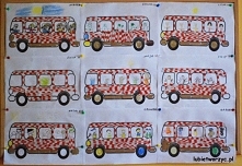 Autokar wycieczkowy - praca plastyczna wykonana przez dzieci w wieku przedszkolnym