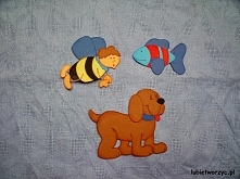 Pszczółka, piesek i rybka - dekoracje z papieru