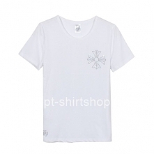 Brand: Chrome Hearts
Color: White
Available Colors: Black, White
Material: Cotton, Imitation Diamonds
Style: Short Sleeves, Crew Neck, Rhinestone, CH Circles