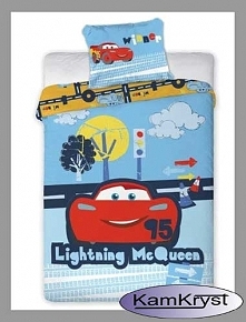 Pościel dla niemowlaka  z Carsami - Zygzak Mcqeen - 100x135 cm - pościel licencyjna Faro.