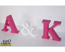 Inicjały Na stół Pary Młodej - Dekoracje Ślubne - Weselne, więcej naszych produktów na arqdecor.pl