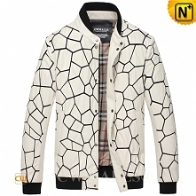 CWMALLS® White Quilted Leather Jacket CW806056