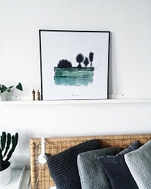 pejzaż, wydruk cyfrowy autorskiej akwareli.