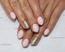 Złoto i delikatny róż :)