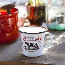 Kubek emaliowany DUO ŚCIĘTY LIFE FARM KROWA 0,5 l