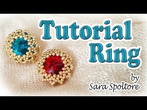 Beaded ring tutorial - How to bezel a Rivoli - DIY ring - How to set a crystal - Beaded setting
