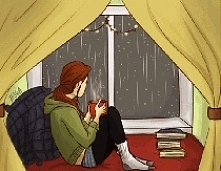 Lubie kiedy pada deszcz a ja sobie siedzę w domu i patrzę na to przez okno :)