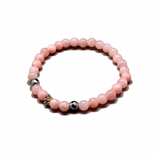 Bransoletka z drobnych kamieni ozdobiona srebrem w gartagallery.pl