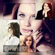 Kolaż przyjaciółek: Hermiony i Ginny. Po zrobieniu zauważyłam że napisałam Best Friends Forever Forever, ale nieważne 