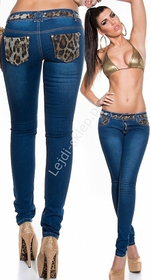 Jeansy rurki z panterka