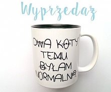 Kubek DWA KOTY TEMU z CZARNYM WNĘTRZEM