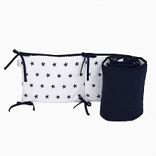 Ochraniacz do łóżeczka w granatowe gwiazdki