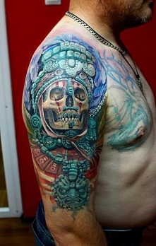 aztec skull tattoo