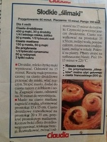 ślimaki z rodzynkami i cynamonem