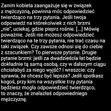 Zanim kobieta zaangażuje się w związek...