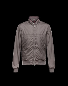 Moncler ALBERT Men Stripe Collar Jackets Gray Size