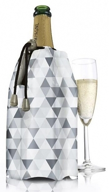 Cooler do szampana, karo szare - Vacu Vin
