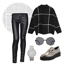 Stylizacja ze skórzanymi sp...