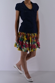 Jeansowa koszula + kwiecista spódnica. Nowa dostawa.