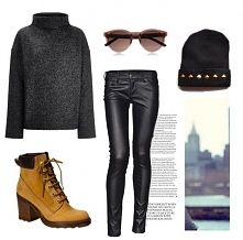 stylizacaja z skórzanumi sp...