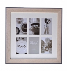 Ramka na 6 zdjęć beżowo-grafitowa do powieszenia na ścianie. Ramka pomieści 6 zdjęć o wymiarach 10x15 cm. Idealna jako dekoracja wnętrza do powieszenia w korytarzu, w salonie, w...