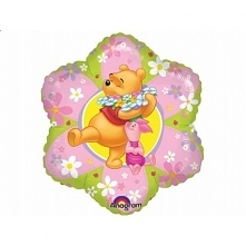 Prosto z USA Foliowy Balon Kubuś Puchatek razem z prosiaczkiem na kwiatowym tle - 15" około 38cm Napełniony Helem w kształcie kwiatka .

Cena dotyczy balonu napełnionego he...