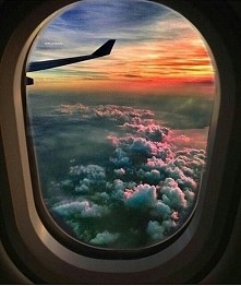 widoki podczas lotu samolotem
