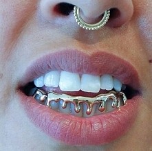women,  white,  teeth,  lips,  gold grillz