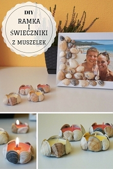 DIY Ramka na zdjęcie i świeczniki z wakacyjnych muszelek