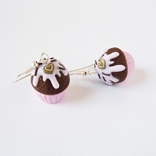 Mufinki z sercami kolczyki