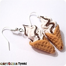 Kolczyki lodziki z czekoladą