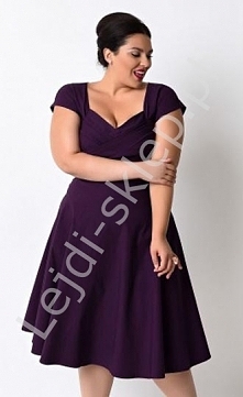 fioletowa sukienka  pin-up PLUS SIZE