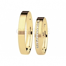 Delikatna para obrączek ślubnych w nowoczesnym stylu z brylantami - kolekcja You&Me