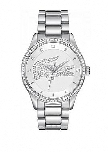 Damski zegarek na bransolecie, wysadzany kamieniami Swarovskiego Lacoste 2000826 
Możliwość zakupu, link w komentarzu :)