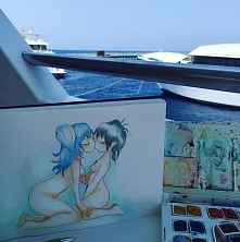 będąc na nurkowym safari i siedząc na środku morza czerwonego nie zapomniałem o akwarelkach i szkicowniku :)