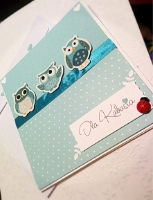 kartka urodzinowa sówki