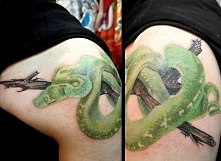 green snake tattoo