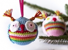 Zestaw 2 bombek na choinkę. Sówki