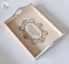 Bielone drewno - taca na prezent