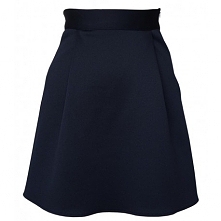 Granatowa spódniczka wykonana z dzianiny piankowej nurek. Posiada z boku kryty zamek. 

Pasuje zarówno do eleganckich, jak i luźniejszych stylizacji.