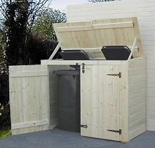 pomysł na kosze na śmieci w ogrodzie