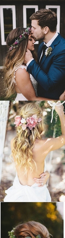 kwiaty we włosach są bardzo...