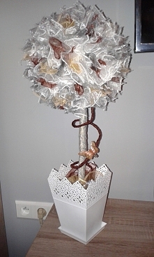 Moje drzewko z organzy.
Tym razem szaro-biało-brązowe.