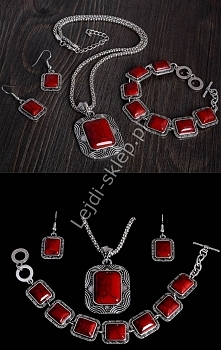 Naszyjnik, kolczyki i brans...